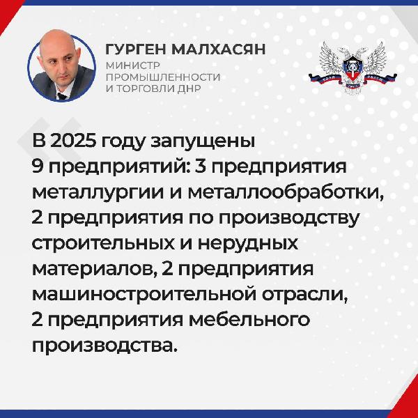 Гурген Малхасян рассказал сколько в 2025 году было запущено предприятий